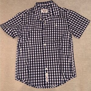 Original Penguin Navy and White Checkered Short Sleeve Shirt